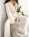 Stylowy garnitur z szerokimi spodniami MILANA - biały