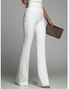 Eleganckie spodnie dzwony z kantem TENS - białe