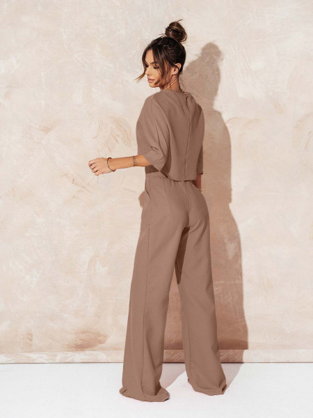 Elegancki komplet ze spodniami JASIRA - cappuccino 2