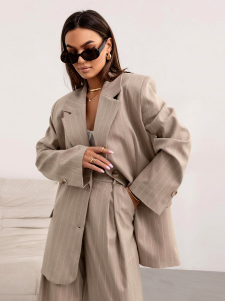 Długa marynarka oversize BLAKE - beżowa