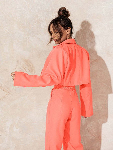 Garnitur z szerokimi spodniami HAJAM - brzoskwiniowy