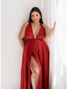 Sukienka PLUS SIZE maxi wiązana na wiele sposobów IMPERIA - czerwona