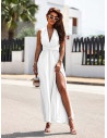 Sukienka maxi wiązana na wiele sposobów - ELSA - biała