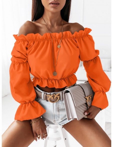 Seksowna bluzka hiszpanka DOLORES - orange neon