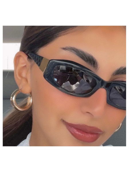 Klasyczne okulary w stylu retro - czarne 2