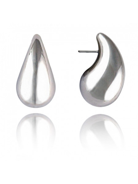 Kolczyki łezki ze stali szlachetnej - srebrne 2