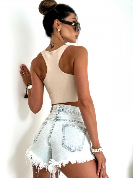 Top bluzka bokserka SILVERO - beżowa