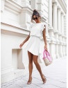 Modna rozkloszowana sukienka  ALENA - biała