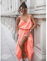 Maxi sukienka na ramiączkach ZADA - brzoskwiniowa