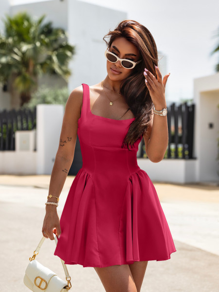 Sukienka mini z odkrytymi plecami ZINA - fuksjowa 2