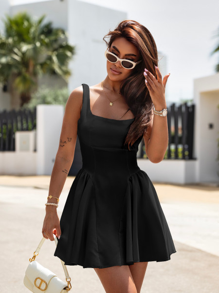 Sukienka mini z odkrytymi plecami ZINA - czarna 2