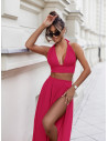 Komplet crop top i maxi spódnica ZAYA - fuksjowy