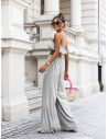 Komplet crop top i szerokie spodnie DINAH - szary