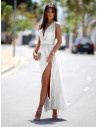 Sukienka maxi wiązana na wiele sposobów IMPERIA - biała