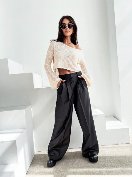 Sweterkowa bluzka ZEPHIRA - beż 2