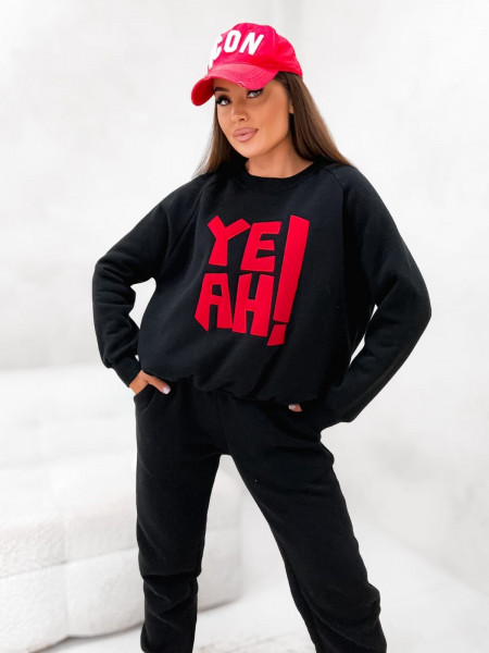 Komplet dresowy z napisem ELSIE - czarny 2