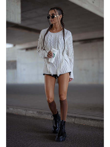 Podkolanówki skarpety gładkie TELNA - karmelowe 2