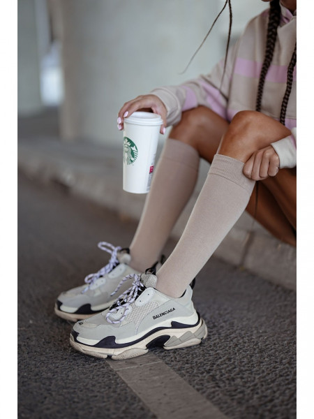 Podkolanówki skarpety gładkie TELNA - beżowe