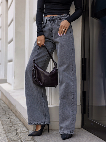 Spodnie jeansowe z szeroką... 2