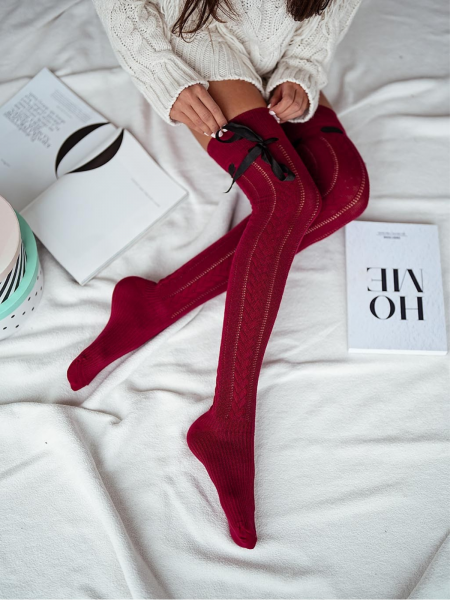 Zakolanówki ażurowe ze...