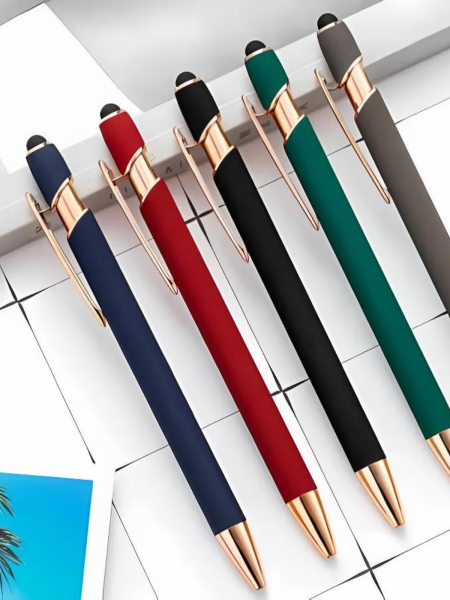 Długopis metalowy touch pen soft touch - czarny 2