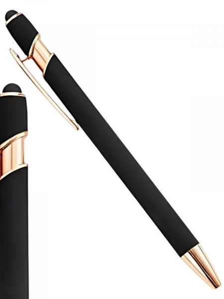 Długopis metalowy touch pen soft touch - czarny