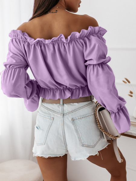Seksowna bluzka hiszpanka DOLORES - liliowa 2
