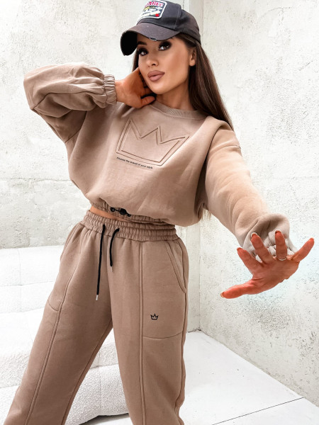 Komplet dresowy z koroną SILVANA - beżowy 2