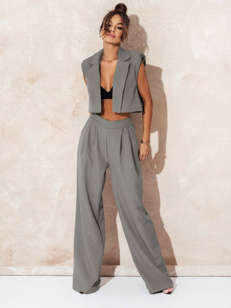 Komplet kamizelka ze spodniami PATTY - szary 2