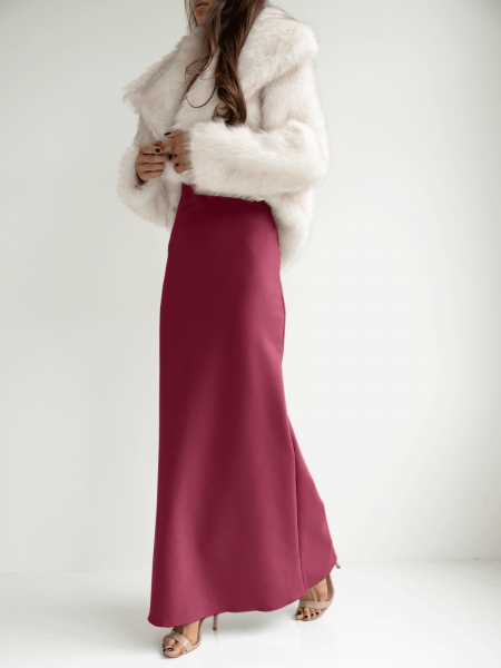 Stylowa spódnica maxi ALETA - bordowa 2