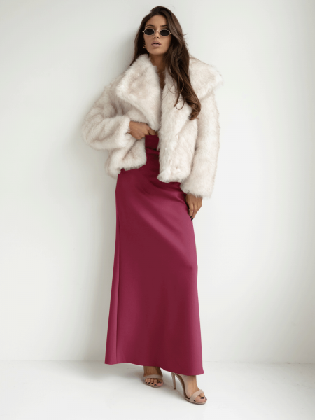 Stylowa spódnica maxi ALETA - bordowa