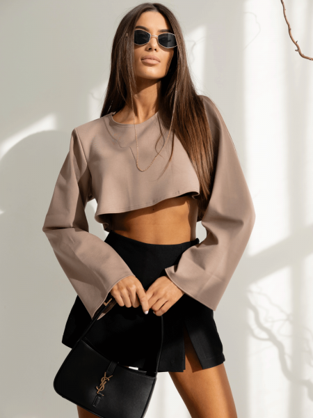 Pudełkowa bluzka crop top... 2