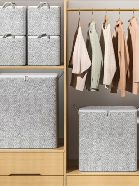 Pokrowiec kuferek ORGANIZER do przechowywania - szary 2