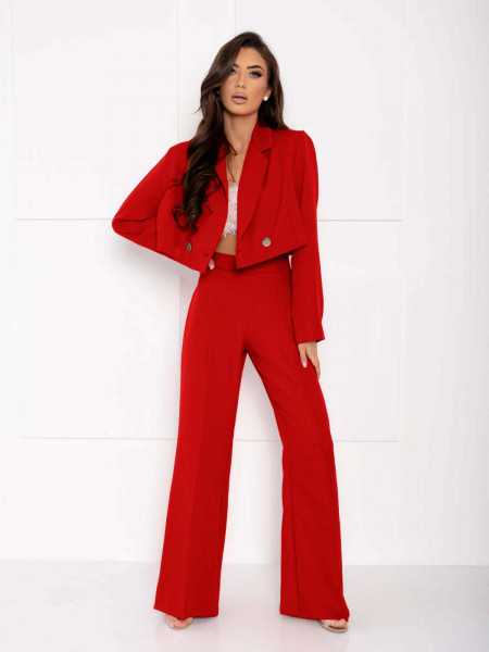 Garnitur z szerokimi spodniami HAJAM - czerwony