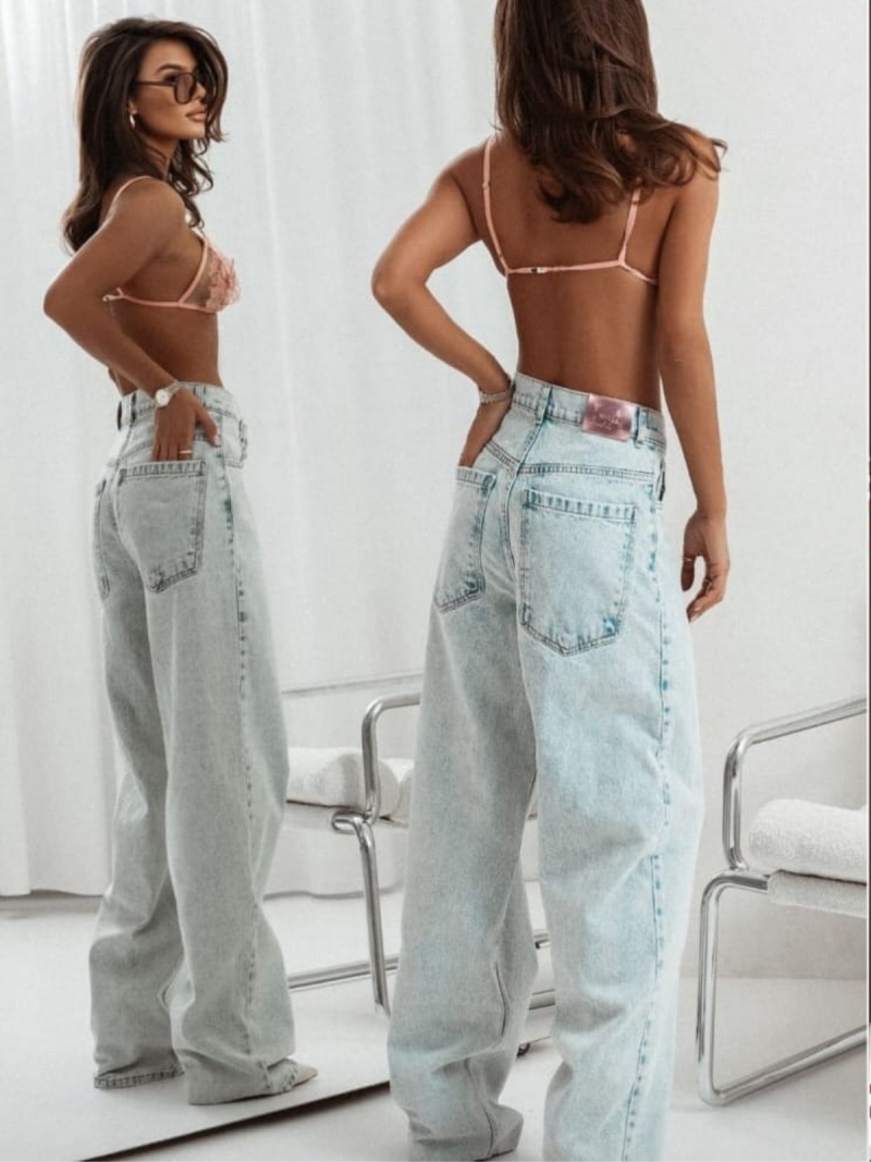 Szerokie spodnie jeansowe JUNIPER - jeans