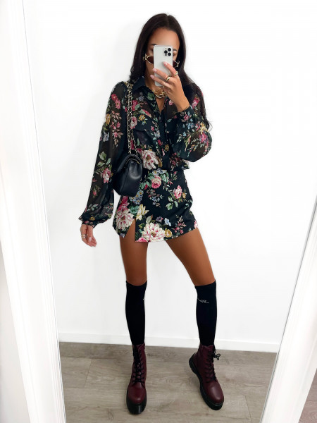 Wiskozowa koszula w kwiaty ESALIA - wzór 1 2