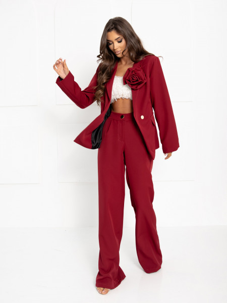 Garnitur z szerokimi spodniami KENZO - bordowy