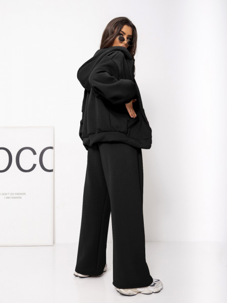 Komplet dresowy bluza i szerokie spodnie MELIA - czarny 2
