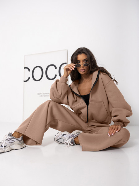 Komplet dresowy bluza i spodnie MELIA - cappuccino mocca 2