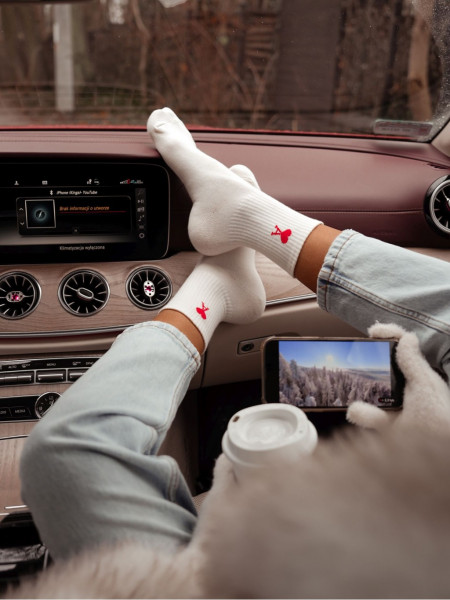 Skarpetki damskie AMOR modne - Ecru