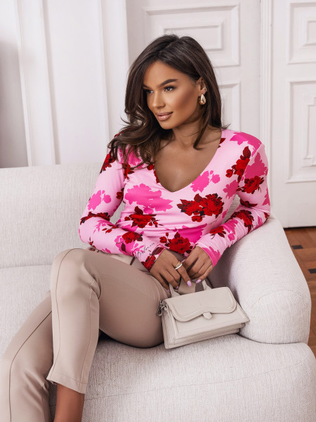 Bluzka z wiskozy z dekoltem V MESILA - wzór 1 2