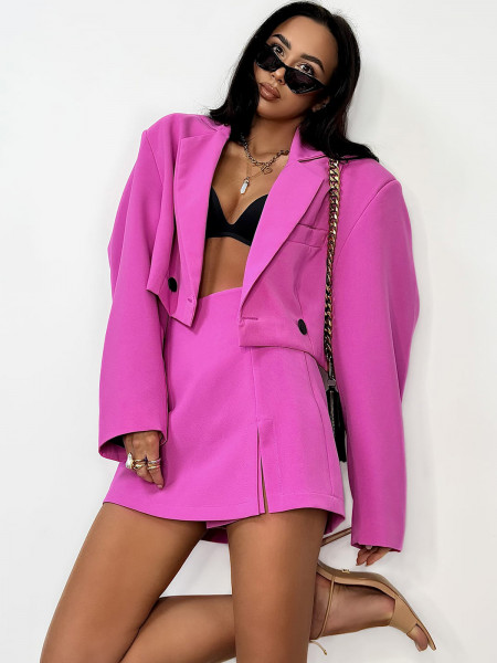 Krótka marynarka oversize ROSELLE - różowa 2