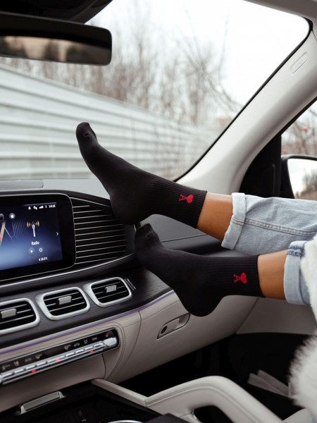 Skarpetki damskie AMOR modne - czarne