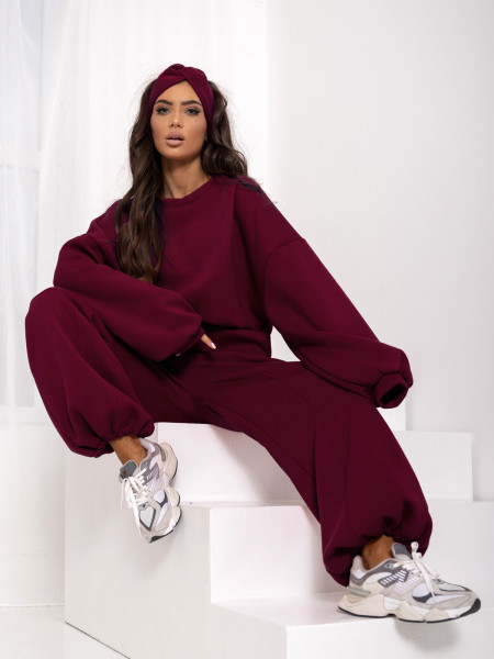 Komplet dresowy bluza + spodnie NIRVANI - bordowy 2