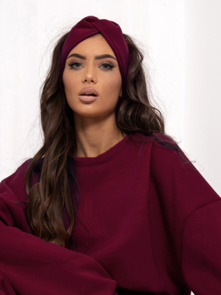 Dresowa opaska turban - bordowa