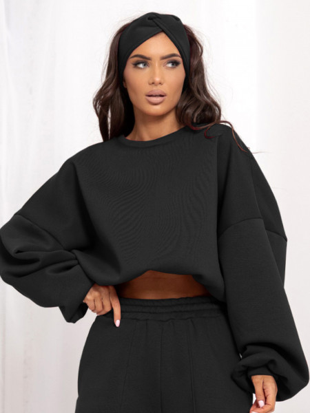 Dresowa opaska turban - czarna