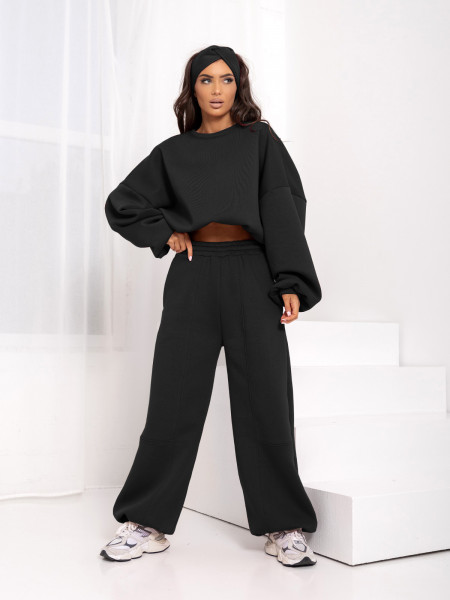 Dresowa opaska turban - czarna 2