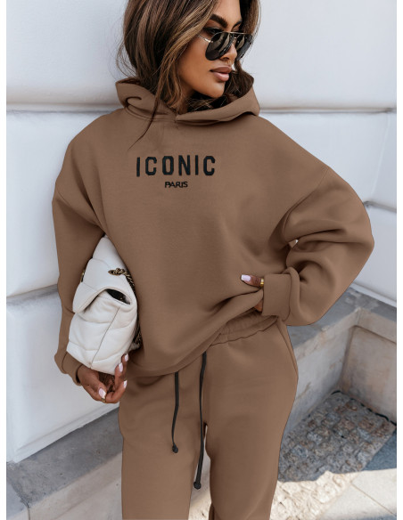 Dres damski spodnie + bluza ICONIC - czekoladowy