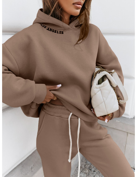 Dres spodnie + bluza ZOE - ciemny beż