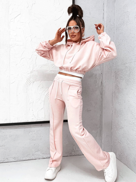 Stylowy komplet dresowy SAMUEL - pudrowy róż